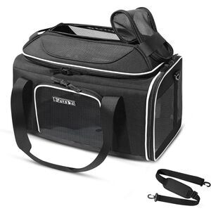 Black Soft-Sided Dog Carrier Tote with Mesh Panels